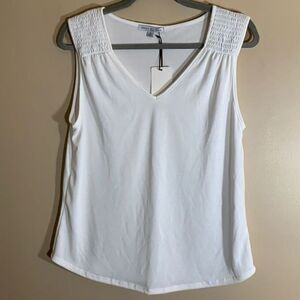 Green Envelope White Tank Top